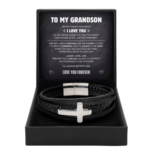Grandson's Eternal Cross Faith Bracelet