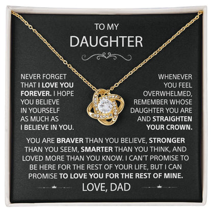 To My Daughter - Love Knot Necklace