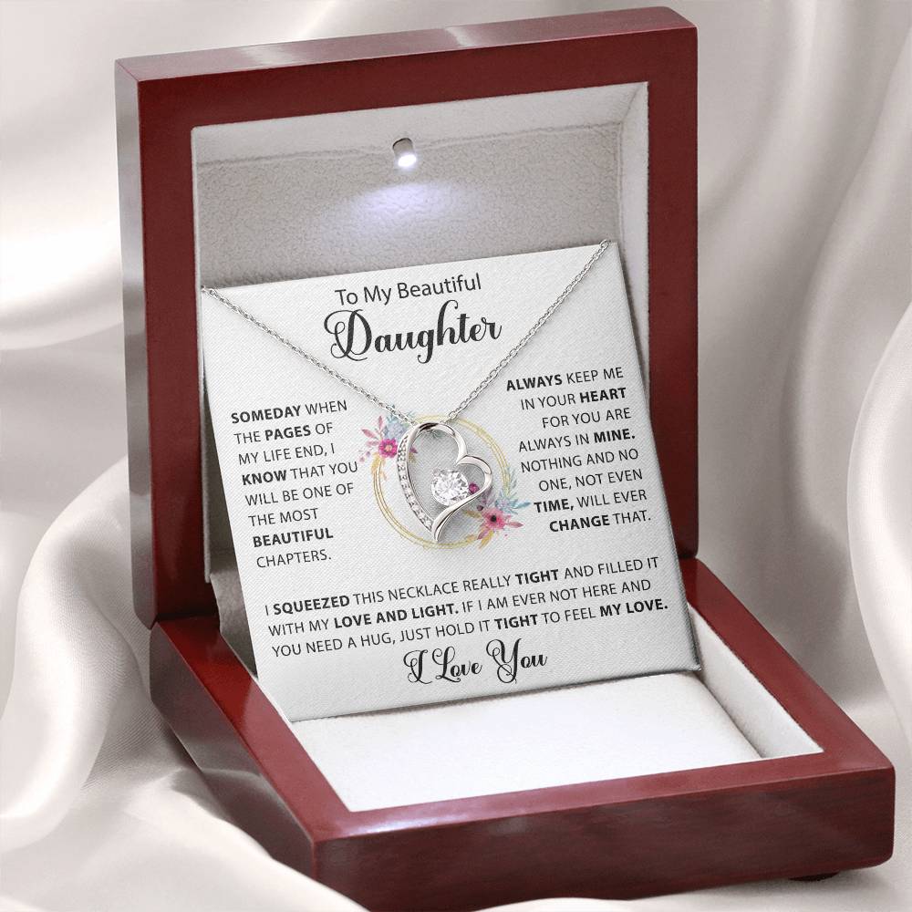 To My Beautiful Daughter -  Forever Love Necklace