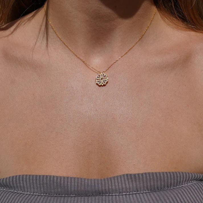 Daughter’s Lucky Clover Necklace & Forever Rose Keepsake Gift Set