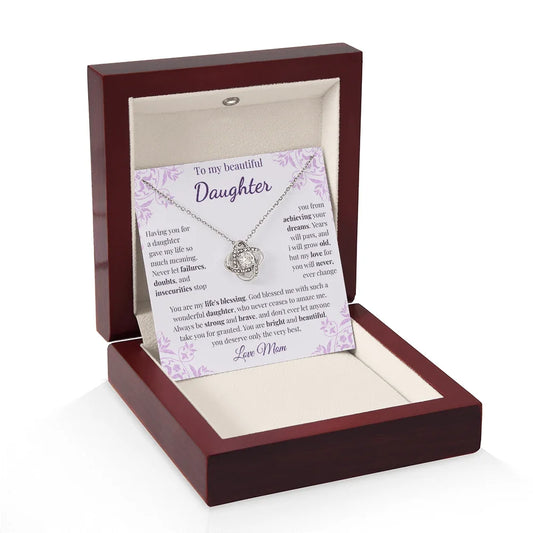 To My Beautiful Daughter – Love Knot Necklace