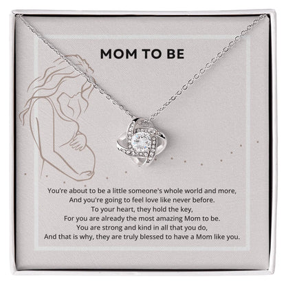 Mom To Be Love Knot Necklace