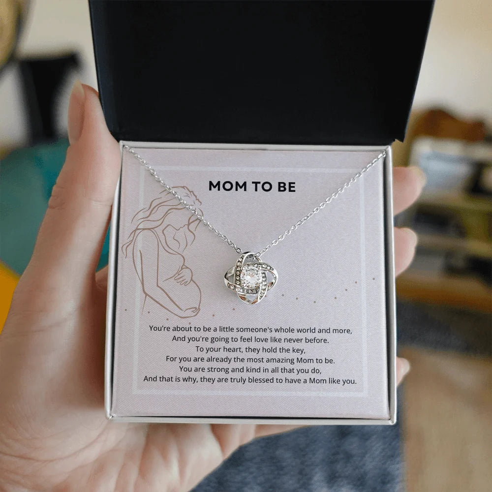 Mom To Be Love Knot Necklace