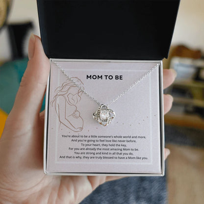 Mom To Be Love Knot Necklace
