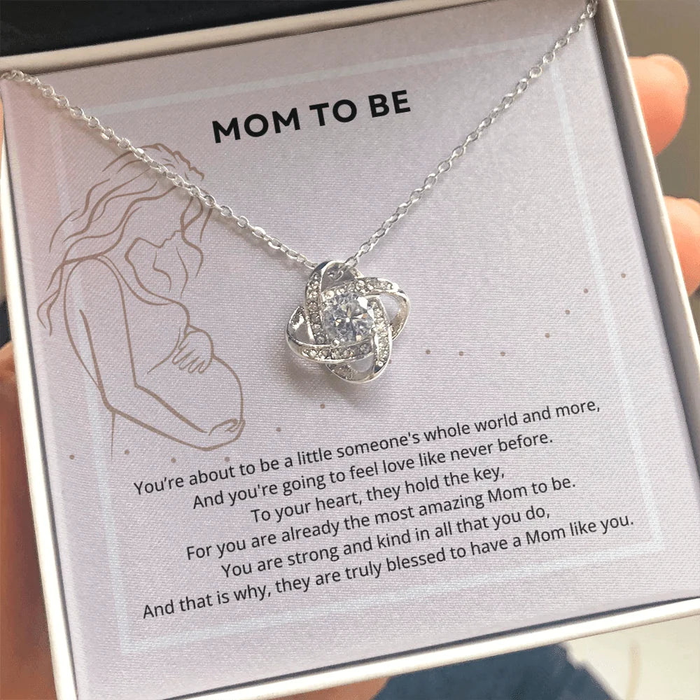 Mom To Be Love Knot Necklace