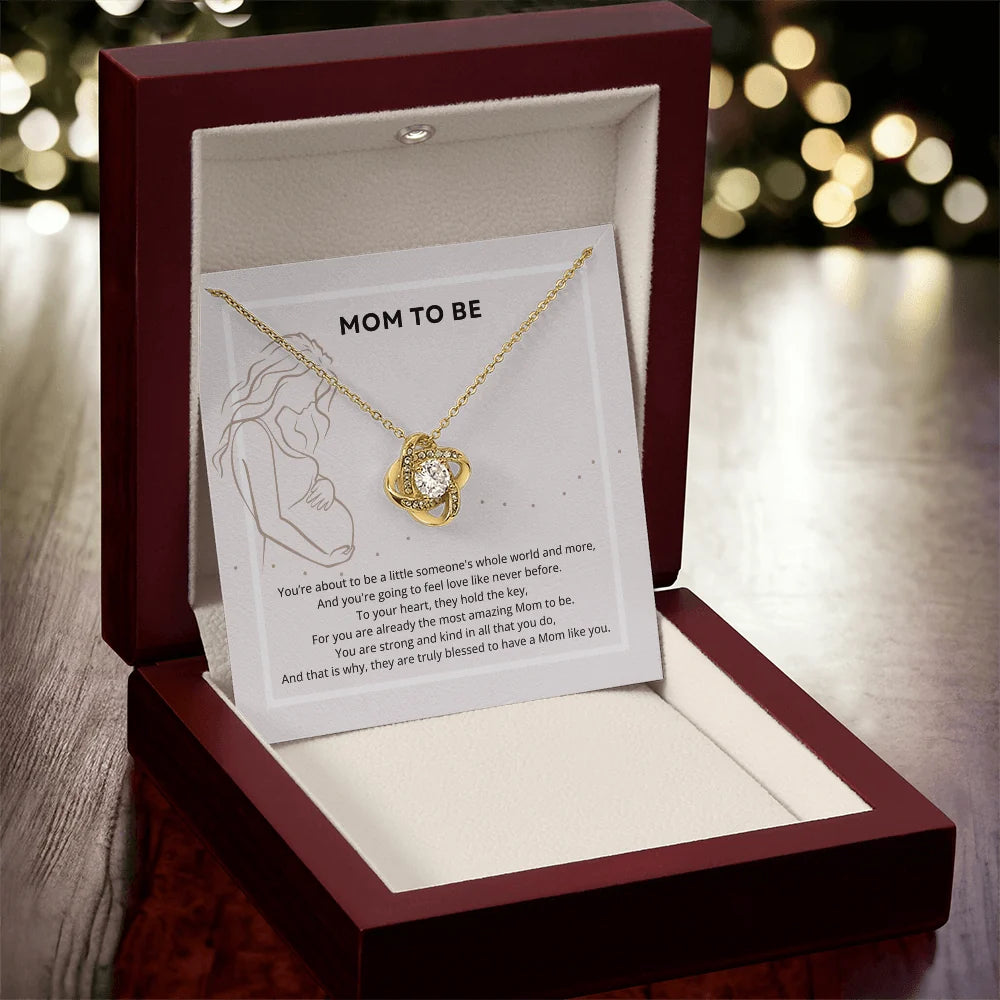 Mom To Be Love Knot Necklace