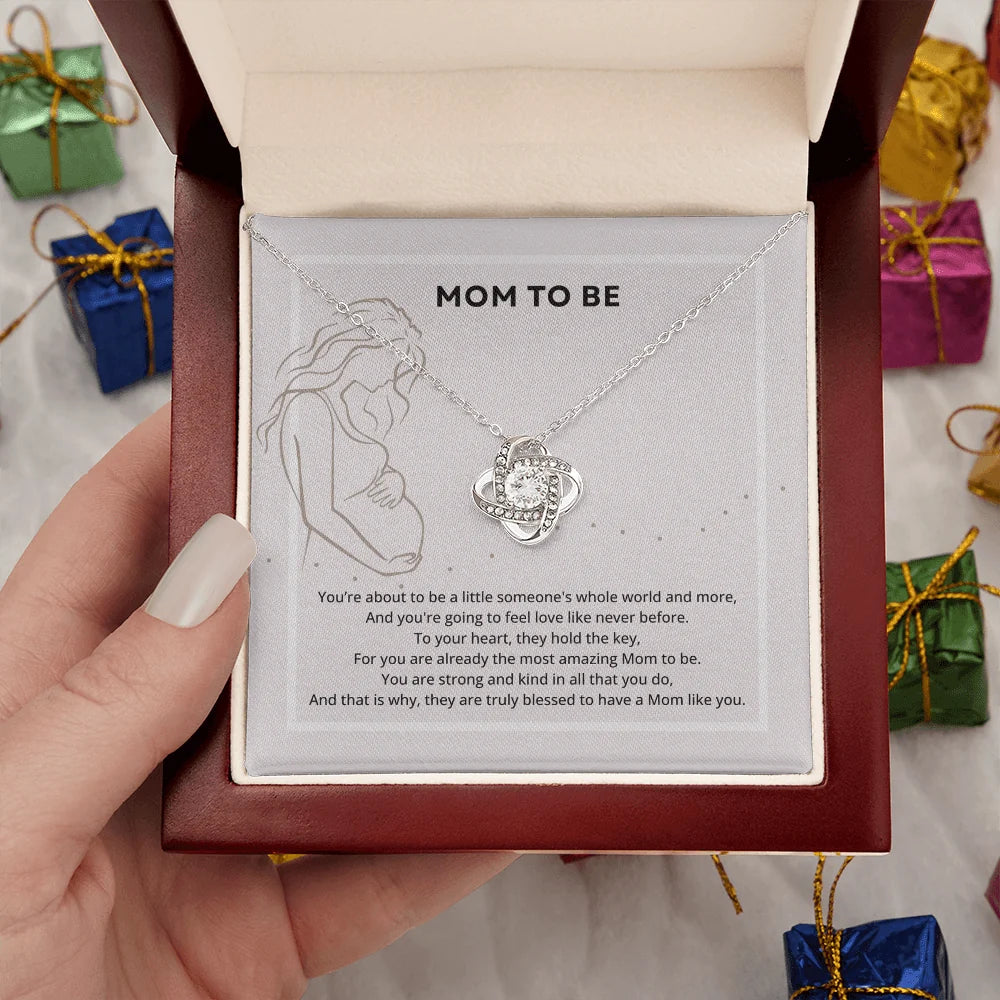 Mom To Be Love Knot Necklace