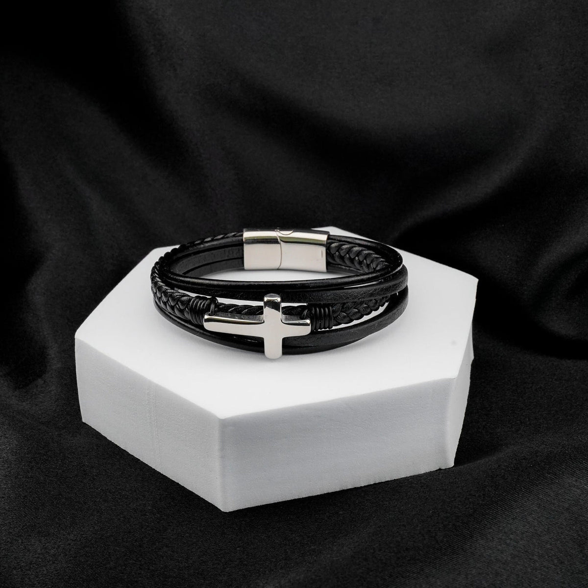 Grandson's Eternal Cross Faith Bracelet