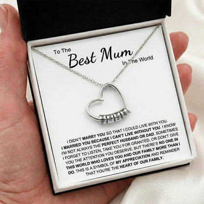 To The Best Mum  – Heart of Our Family – Gift From Husband