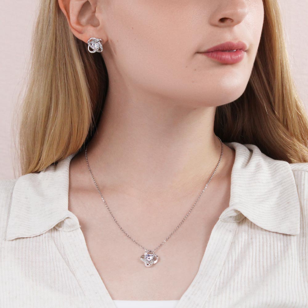 To My Mother – Love Knot Necklace & Earring Set