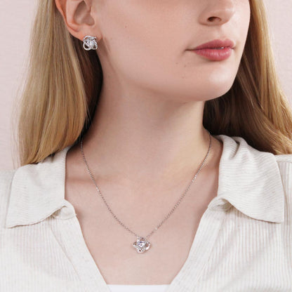 To My Mother – Love Knot Necklace & Earring Set