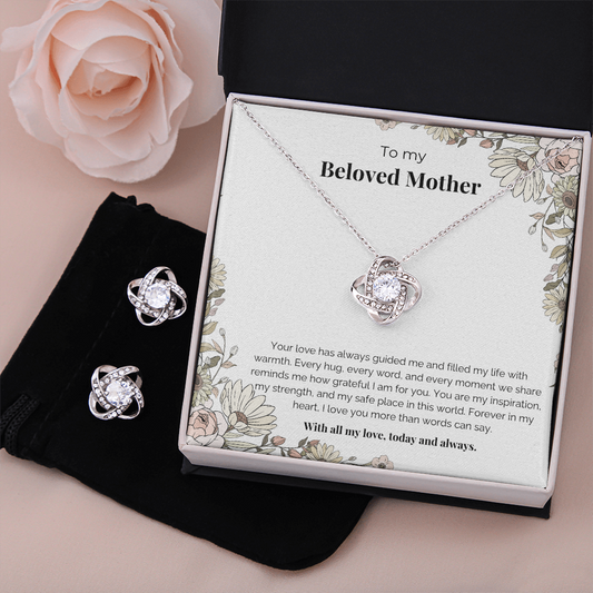 To My Mother – Love Knot Necklace & Earring Set