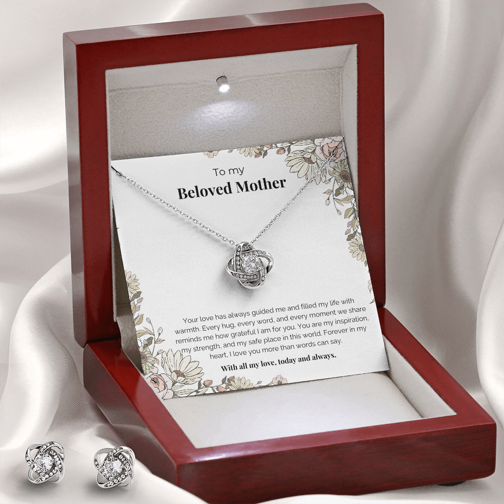 To My Mother – Love Knot Necklace & Earring Set