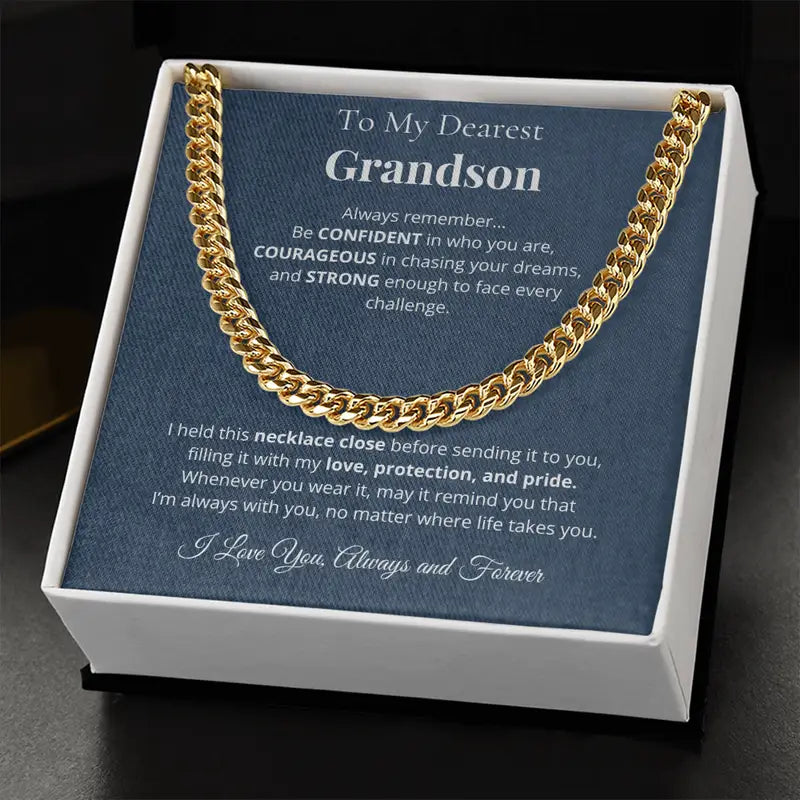 "To My Grandson"- Cuban Link Chain