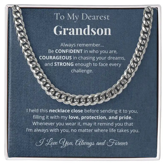 "To My Grandson"- Cuban Link Chain