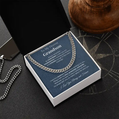 "To My Grandson"- Cuban Link Chain