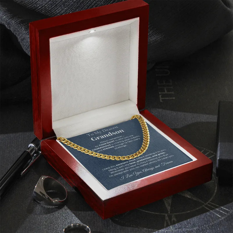 "To My Grandson"- Cuban Link Chain