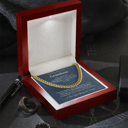 "To My Grandson"- Cuban Link Chain