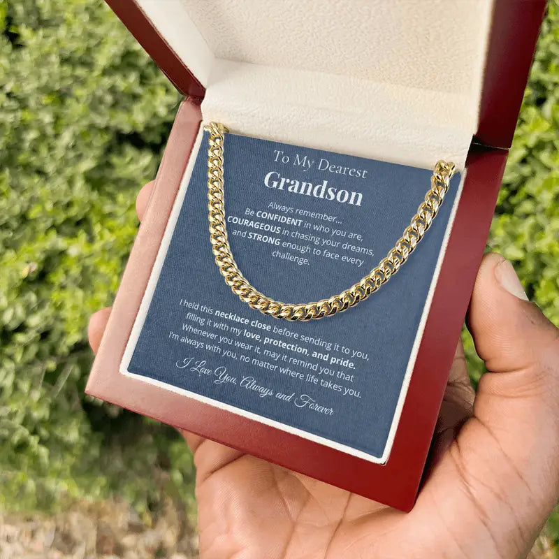 "To My Grandson"- Cuban Link Chain