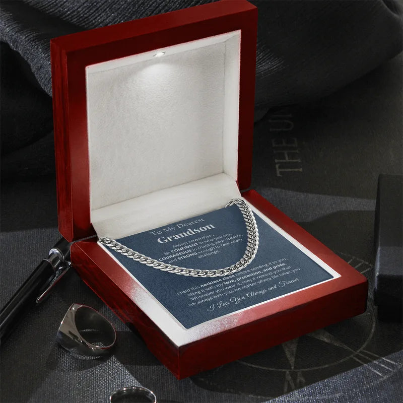 "To My Grandson"- Cuban Link Chain