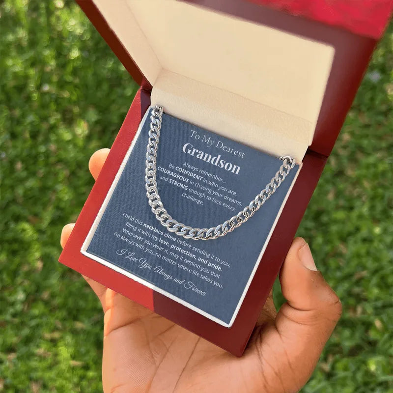 "To My Grandson"- Cuban Link Chain