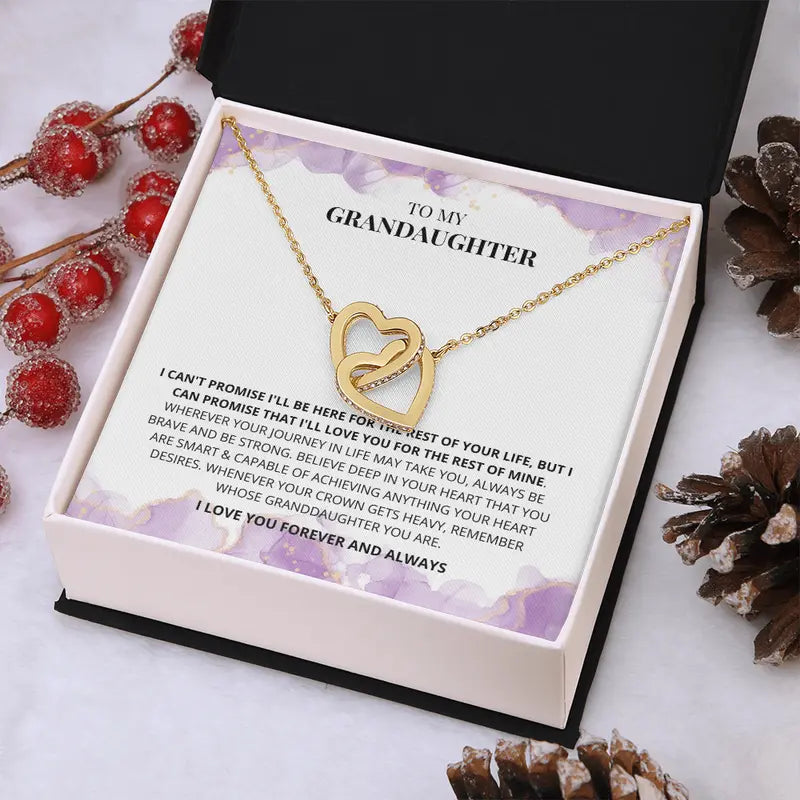 To My Granddaughter – Interlocking Hearts Necklace