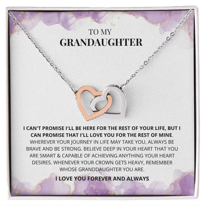 To My Granddaughter – Interlocking Hearts Necklace