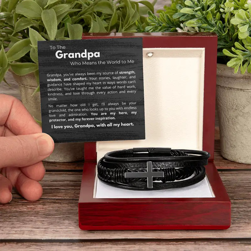 "To My Grandpa" Bracelet – Perfect Gift from Granddaughter or Grandson