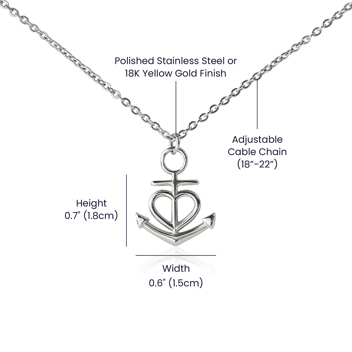 To My Wife – Anchor Pendant Necklace