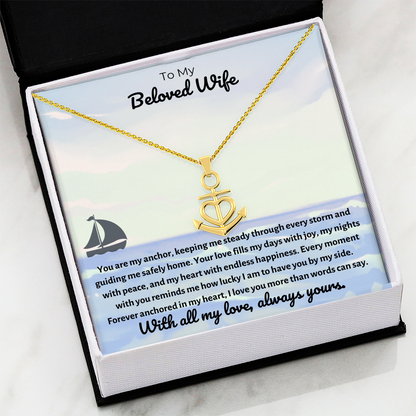 To My Wife – Anchor Pendant Necklace