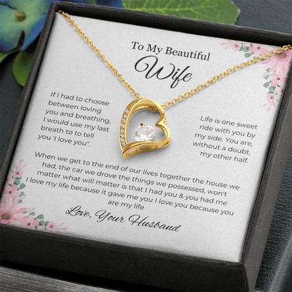 To My Beautiful Wife - Forever Love Necklace