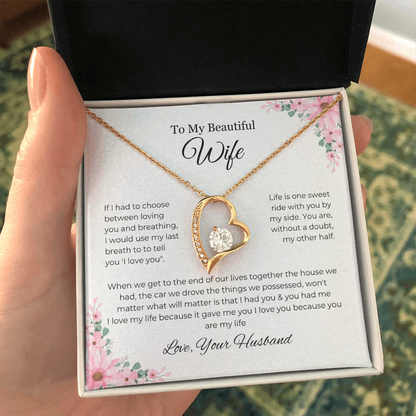 To My Beautiful Wife - Forever Love Necklace