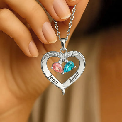To My Wife – Birthstone Heart Necklace