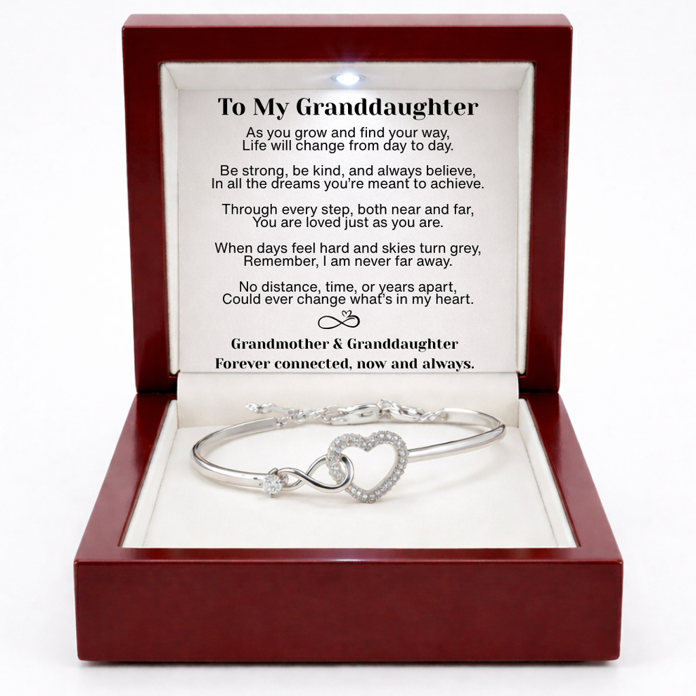 To My Granddaughter Infinity Heart Bracelet Linked Forever From Grandmother