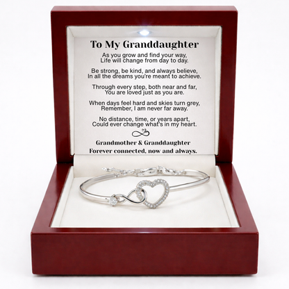 To My Granddaughter Infinity Heart Bracelet Linked Forever From Grandmother