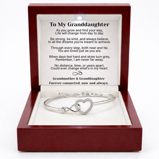 To My Granddaughter Infinity Heart Bracelet Linked Forever From Grandmother