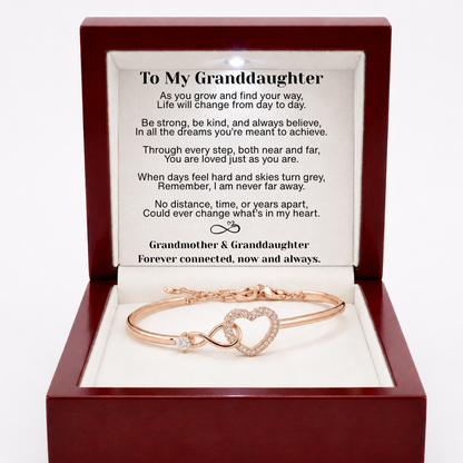 To My Granddaughter Infinity Heart Bracelet Linked Forever From Grandmother