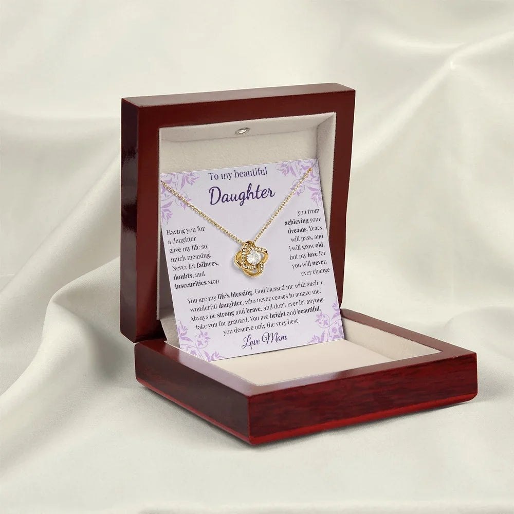 To My Beautiful Daughter – Love Knot Necklace