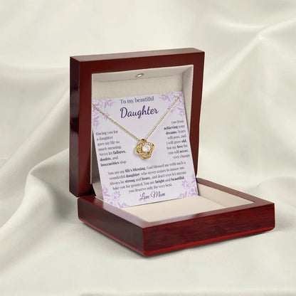 To My Beautiful Daughter – Love Knot Necklace