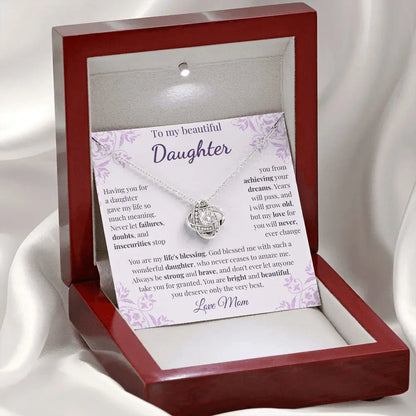To My Beautiful Daughter – Love Knot Necklace